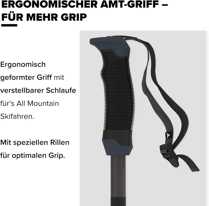 ATOMIC AMT SQS Skistöcke - Zuverlässiger 4 Aluminium Skistock - Ergonomischem Griff am Stock - Safet