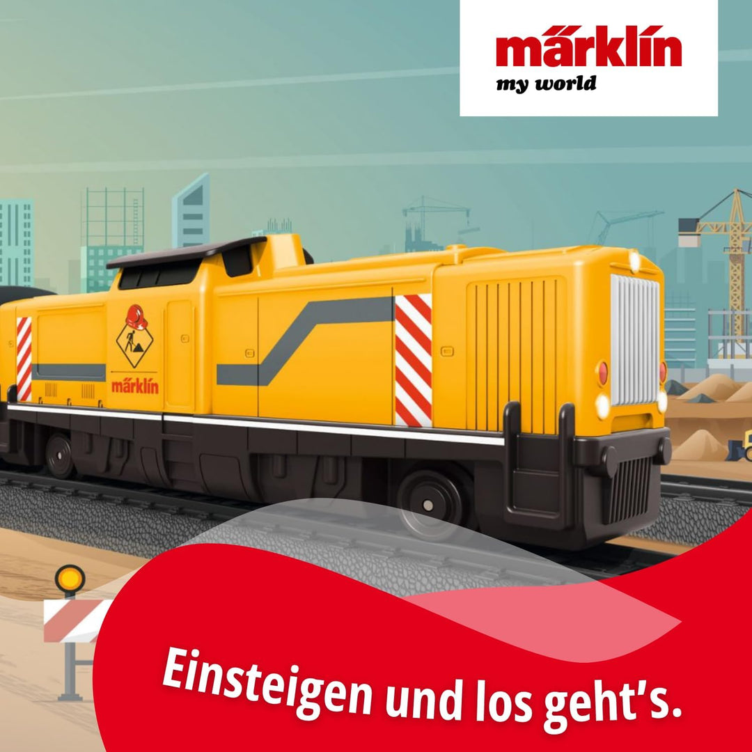 Märklin My World Spielzeugeisenbahn Startpackung Baustelle 29346 - Elektrischer Zug 48 cm mit Fernst