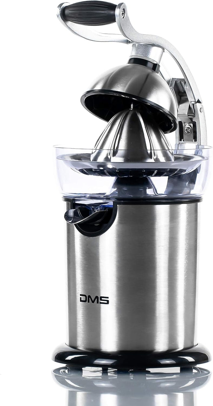 DMS® ZP-160 Zitruspresse Elektrisch Saftpresse mit Griff Anti-Tropf Mechanismus Edelstahlfilter 160