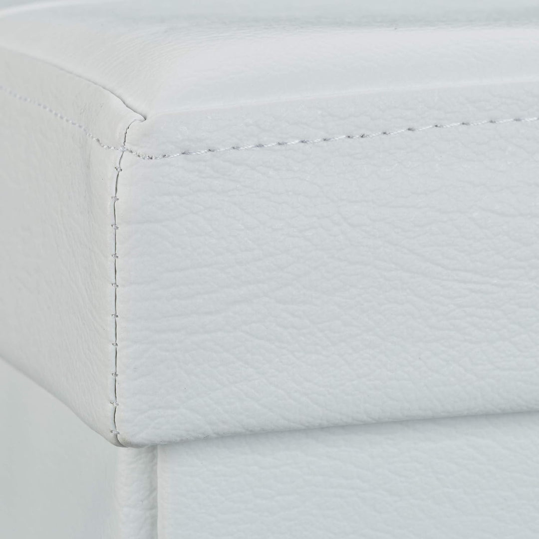 Relaxdays Faltbare Sitzbank 38 x 76 x 38 cm HxBxT, 2-Sitzer m. Stauraum, Kunstleder Sitzhocker 300 k