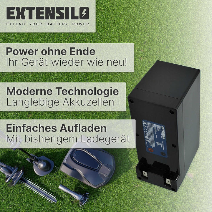 EXTENSILO Akku kompatibel mit Ambrogio L85 Deluxe Edition, L75 Evolution, L75 Elite, L85 Elite, L85