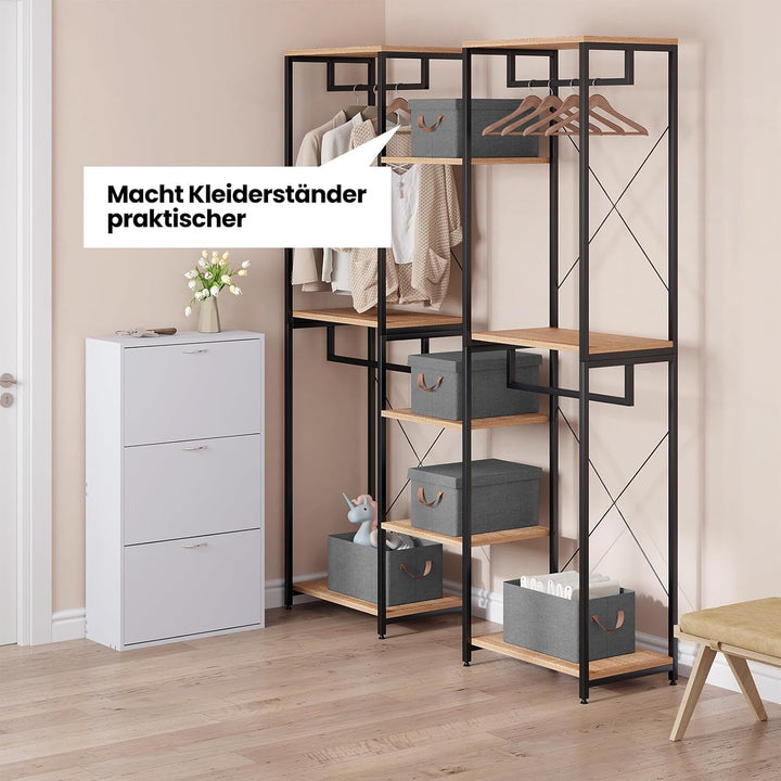 WOLTU Aufbewahrungsboxen 5er Set, Box mit Deckel, Stoffbox, Aufbewahrungskorb, faltbare Box, Aufbewa