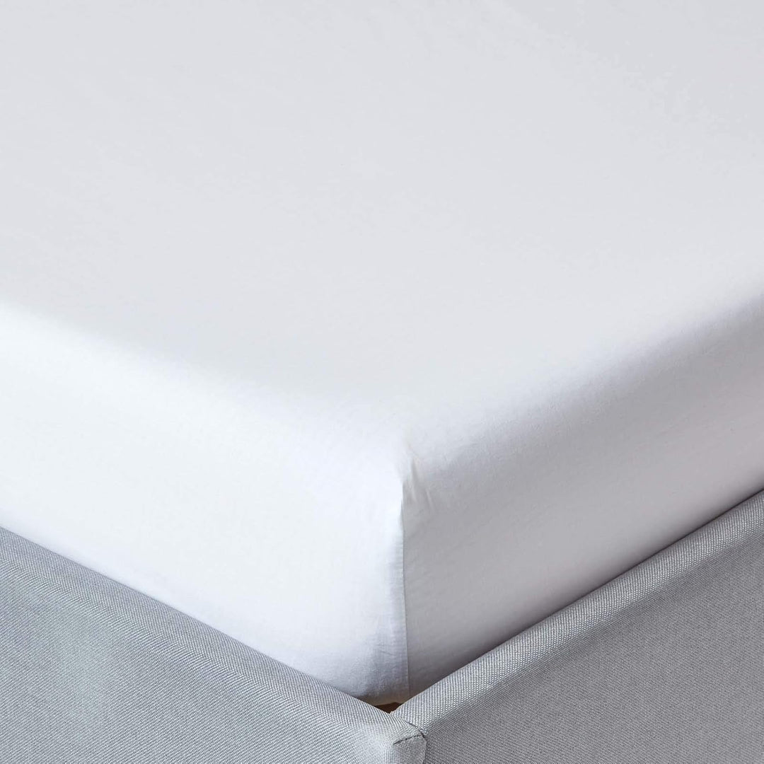Homescapes Spannbettlaken weiss Spannbetttuch für Matratzengrösse 140 x 200 cm, 100% ägyptische Baum