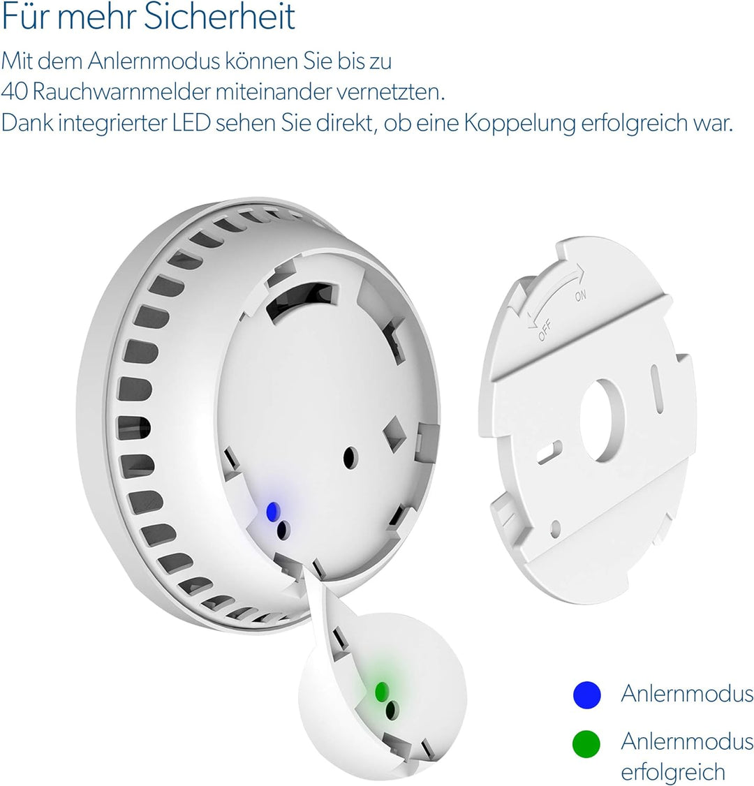 UNITEC Rauchwarnmelder mit Funkfunktion | 85 db | bis zu 40 Melder miteinander verbinden | Q-Label |