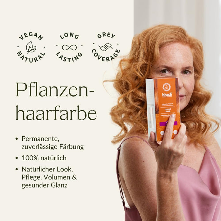 khadi KUPFER Pflanzenhaarfarbe, Haarfarbe Kupfergold bis Kupferrot, Naturhaarfarbe 100% pflanzlich,