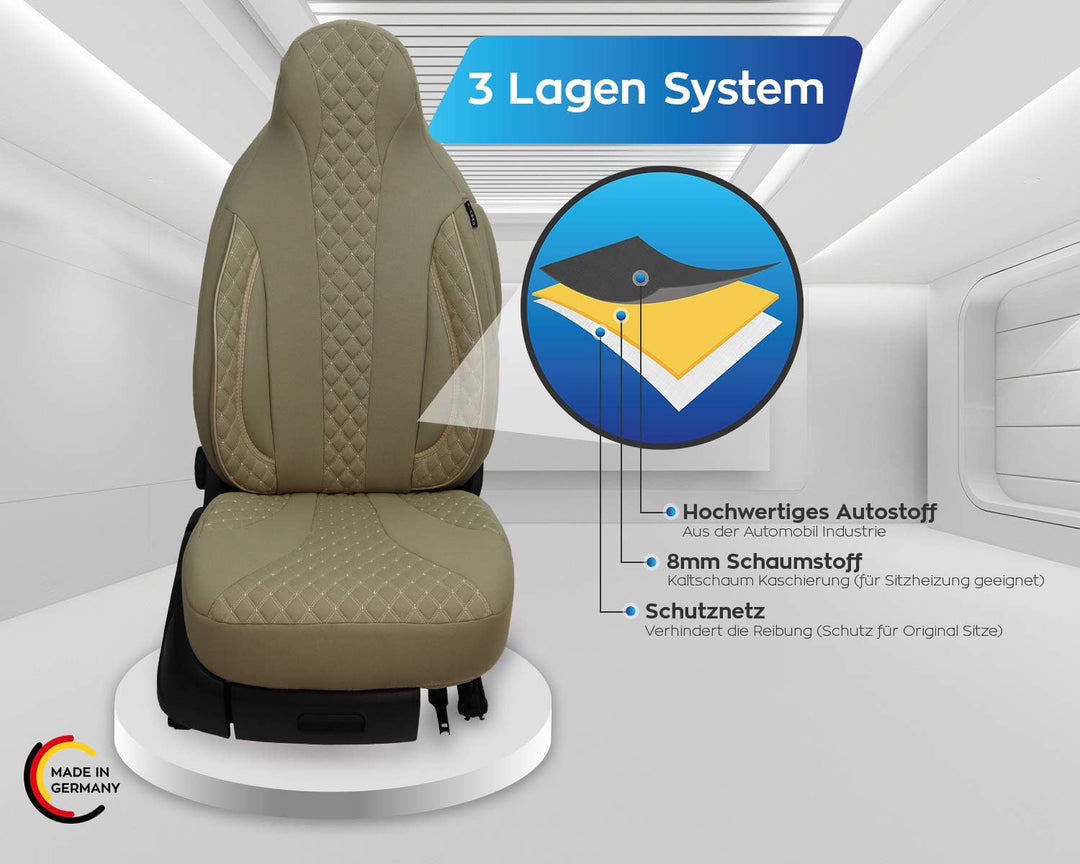 BREMER SITZBEZÜGE Mass Piloten Auto Schonbezüge kompatibel mit Volvo XC90 2 Fahrer & Beifahrer ab 20