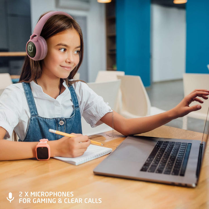 PowerLocus Kinderkopfhörer Bluetooth, Kinder Kopfhörer Over-Ear mit 85db Lautstärkebegrenzung LED-li