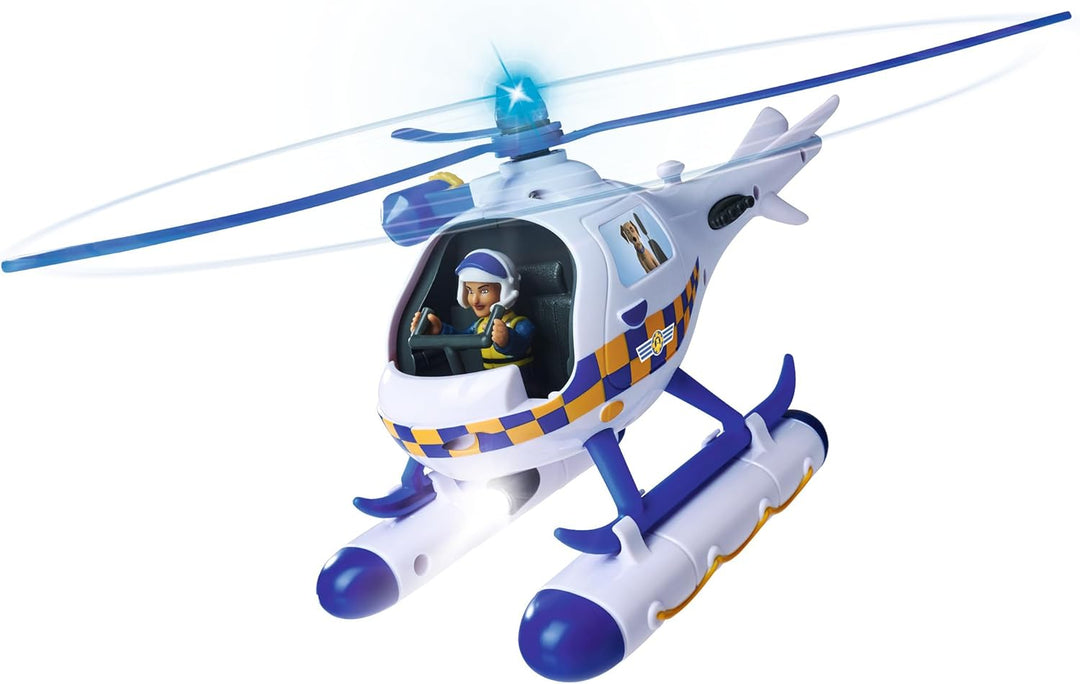 Simba 109252537 - Feuerwehrmann Sam Polizei Wallaby, mit Sound, Blaulicht, Suchscheinwerfer, Seilwin