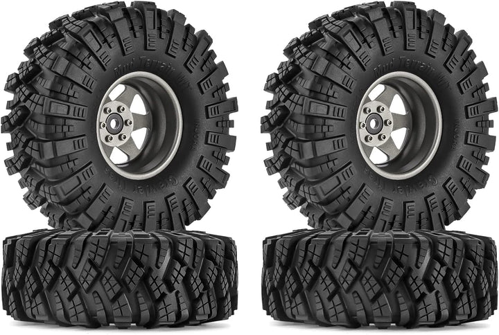 INJORA 1.9 Schlamm Reifen Sat Offset -8.9mm Beadlock Felge für 1/10 RC Crawler Auto Axial SCX10 9004