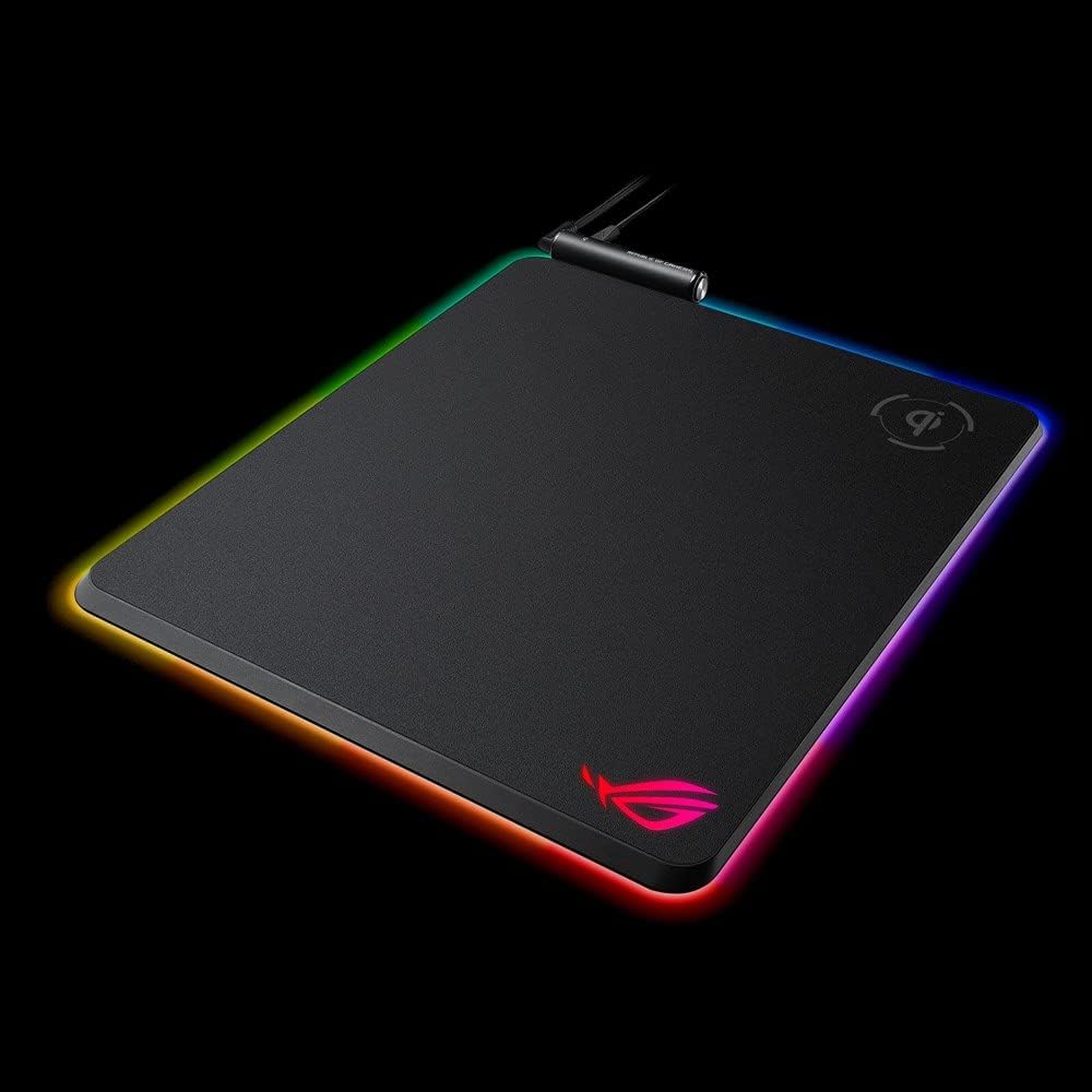 ASUS ROG Balteus QI RGB Gaming-Mauspad (drahtlose Ladefunktion, Aura Sync, USB-Passthrough, rutschfe
