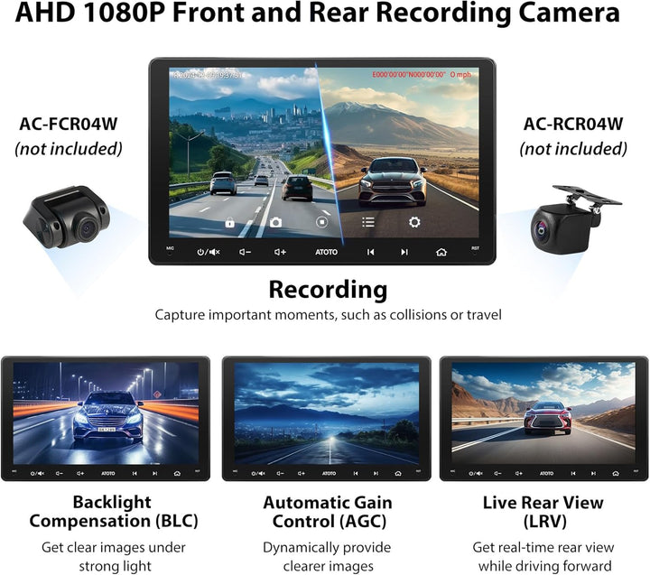 ATOTO S8MS 9" QLED 1280 * 720 Android Doppel Din Armaturenbrett-Einbau-Autoradio, Drahtloses Android