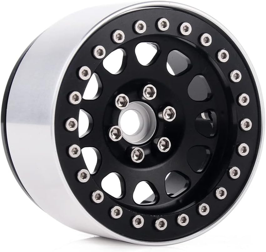 INJORA 4 Stücke 2,2 Beadlock Felgen Metall Räder Felge Set für 1:10 RC Rock Crawler Axial SCX10 RR10