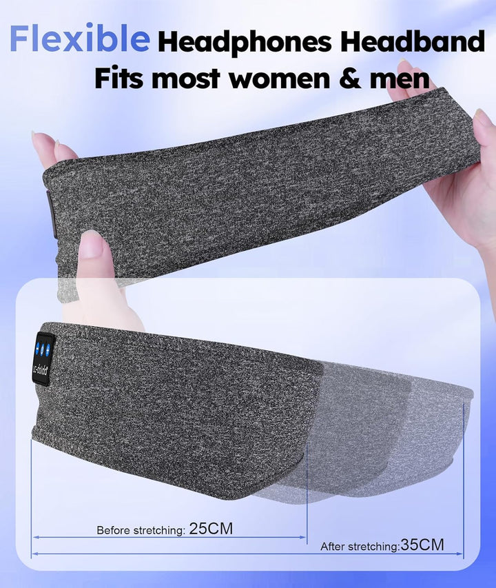 LC-dolida Schlafkopfhörer Bluetooth Stirnband Kopfhörer Bluetooth V5.4 Band Kopfhörer zum Schlafen,S