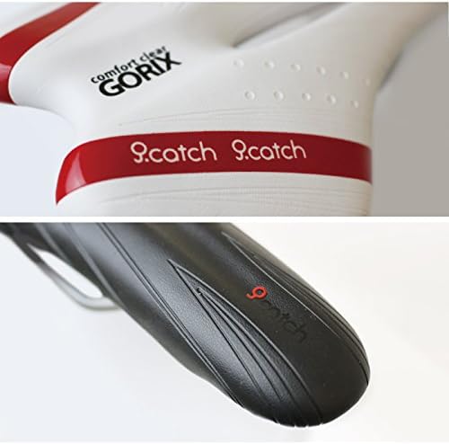 GORIX Fahrradsattel, komfortabel, mit Schiene, MTB, Rennrad, für Damen und Herren (A6-1) Rot,Weiss,