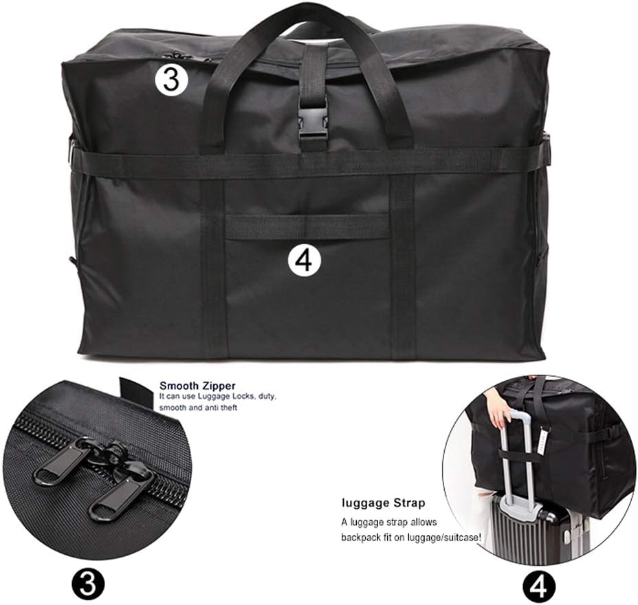 Reisetasche Extra Gross, Faltbare 900d Oxford Heavy-Duty Duffle Bag für Urlaub, Camping, Umzug, Zelt