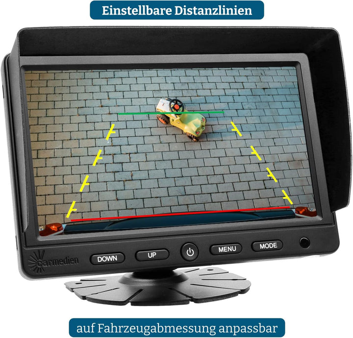 Carmedien cm-DKRFS3 Twin Rückfahrsystem 12V 24V Dual Rückfahrkamerasystem digitaler Rückspiegel Wohn