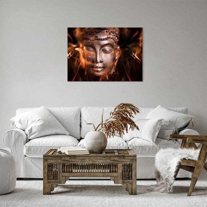 ARTTOR Bilder auf Leinwand Buddha Statue Geheimnis Leinwandbild 70x50cm Wandbilder Dekoration Wohnzi