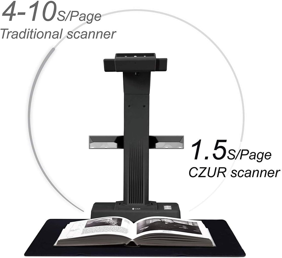 CZUR ET18 Pro Professioneller Buchscanner mit LED Fülllicht, OCR Dokumentenscanner 18 Megapixel Doku