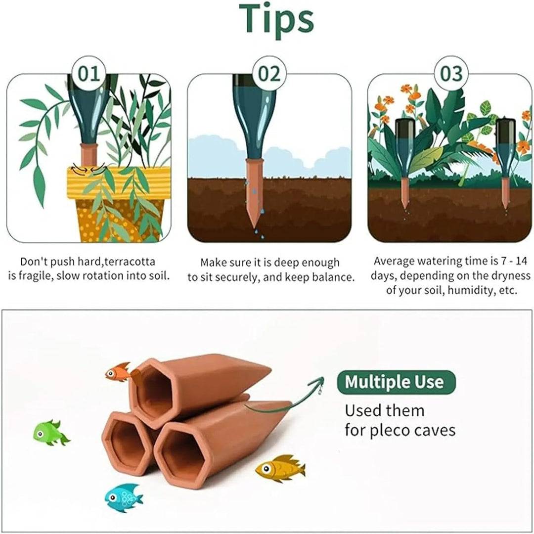 CHSEEO 8 Stück Automatisch Bewässerung Set, Selbstbewässerung Spike, Pflanzen Wasserspender, Automat