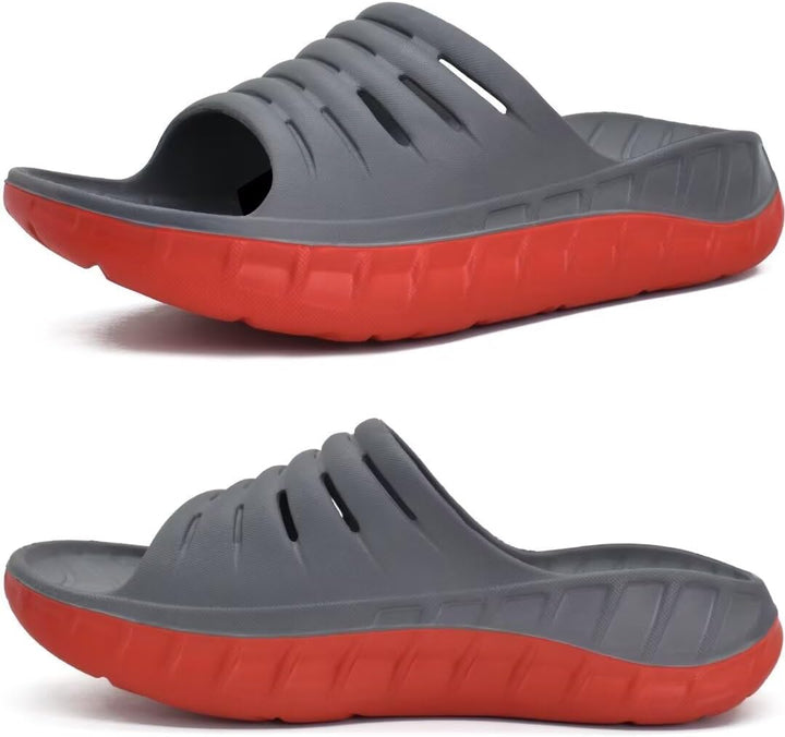 KuaiLu Recovery Sandalen Herren Bequeme Plantarfasziitis Schlappen Orthopädische Offene Zehen Männer