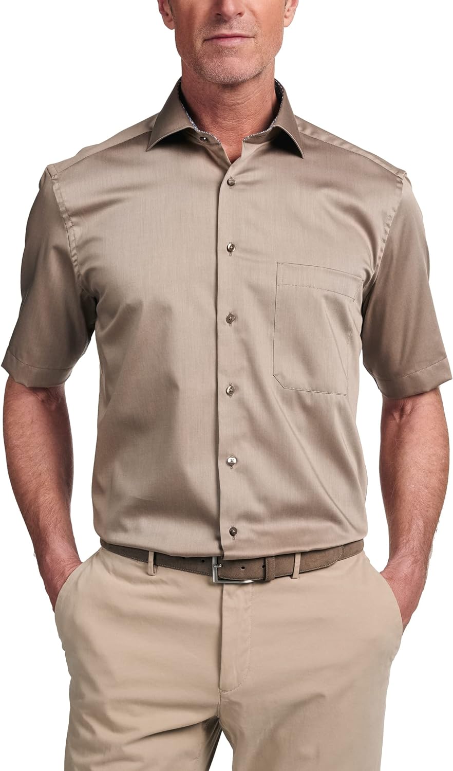 eterna Kurzarm Hemd Comfort Fit Twill unifarben