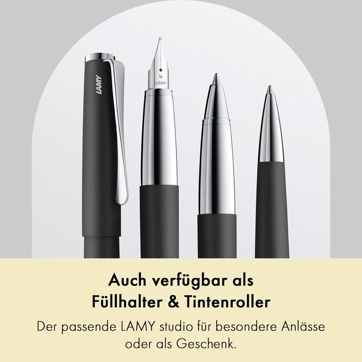 LAMY studio Premium Kugelschreiber 267 aus Edelstahl in schwarz mattem Lack-Finish, propellerförmige