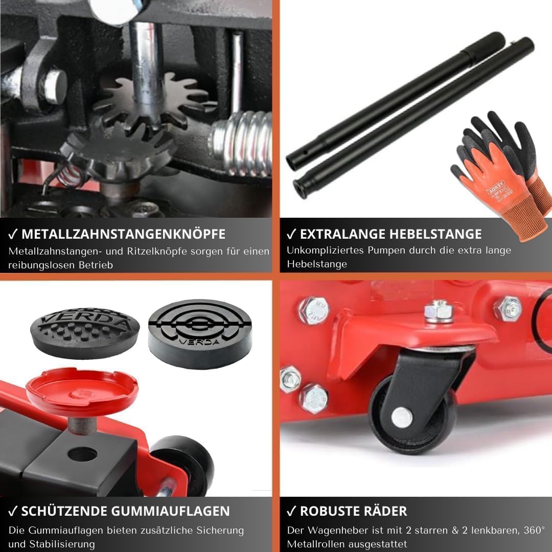 Wagenheber 3T+ 2X Gummi Rangierwagenheber Heber Ständer Unterstellbock Modellwahl (Wagenheber 3T), W