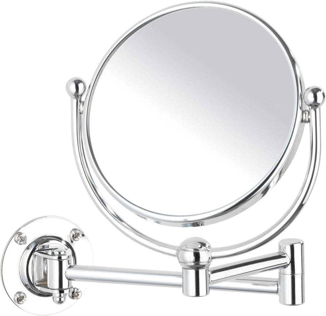 WENKO 3656230100 Kosmetikspiegel Deluxe - Wandspiegel, schwenkbar, Spiegelfläche ø 11.5cm, 300% Verg