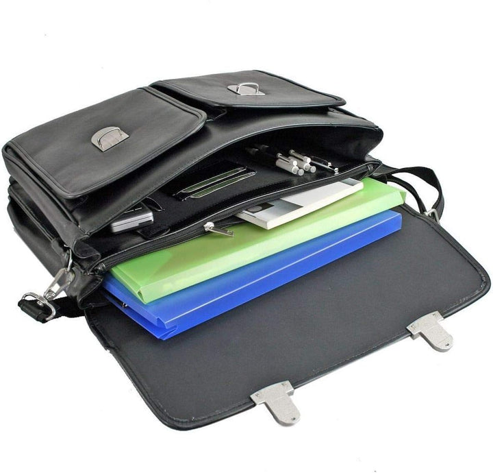 Aktentasche-Arbeitstasche-Umhängetasche Tasche-Schwarz 41 x30x15cm–Bowatex