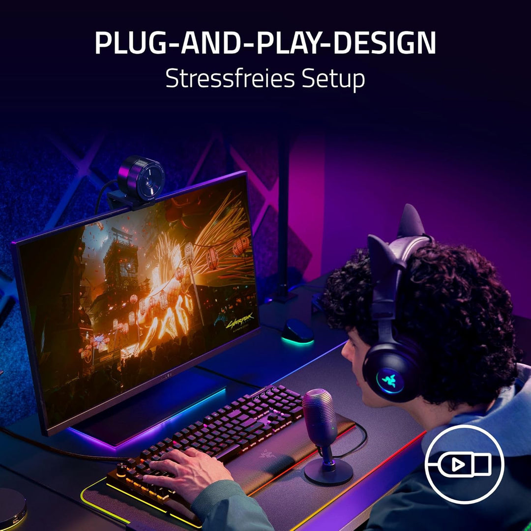Razer Seiren V3 Mini - Ultrakompaktes USB-Mikrofon (14mm Supernieren Kondensatormikrofon, Tap-to-Mut