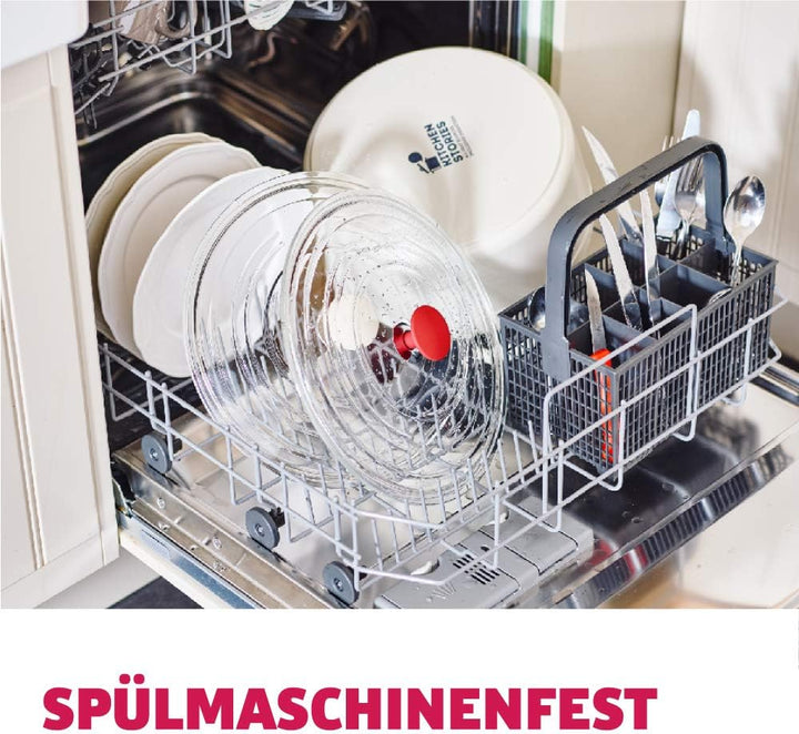 Kitchen Stories Simmerpro 28cm / 6.6L Schmortopf mit gehärteter Glasdeckel mit Selbstbefeuchtungssys