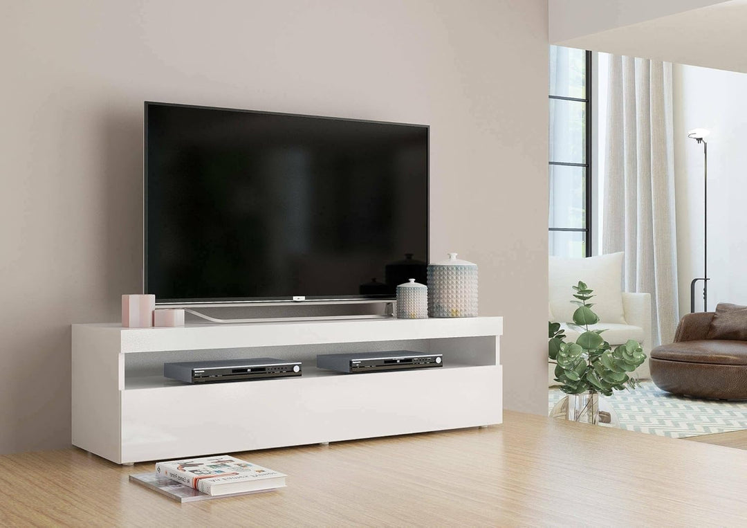 Dmora Wohnzimmer-TV-Ständer, Made in Italy, 1-Tür-TV-Ständer, Wohnzimmer-TV-Ständer, 130x45h36 cm, g