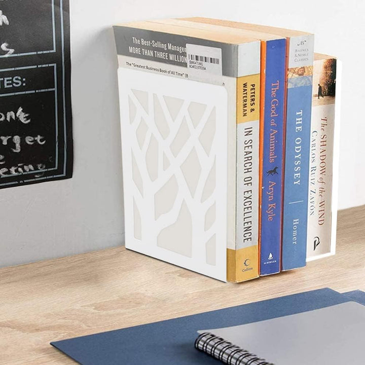 DIFIT Buchstütze, Buchstützen, 5 Parr(= 10 Stück) Metall Buchstützen, Weiss Bücherstütze Book Holder