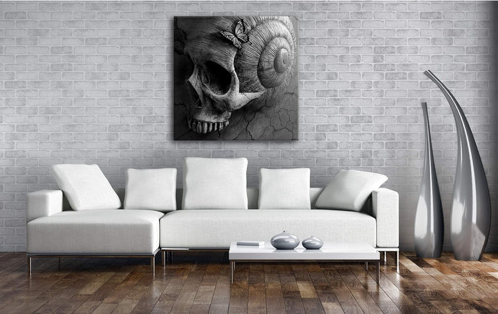 deyoli Mystischer Totenschädel Format: 60x60 Effekt: Schwarz&Weiss als Leinwandbild, Motiv fertig ge