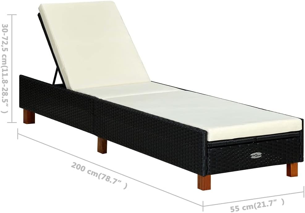 vidaXL Sonnenliege mit Auflage Verstellbare Rückenlehne Gartenliege Relaxliege Freizeitliege Strandl