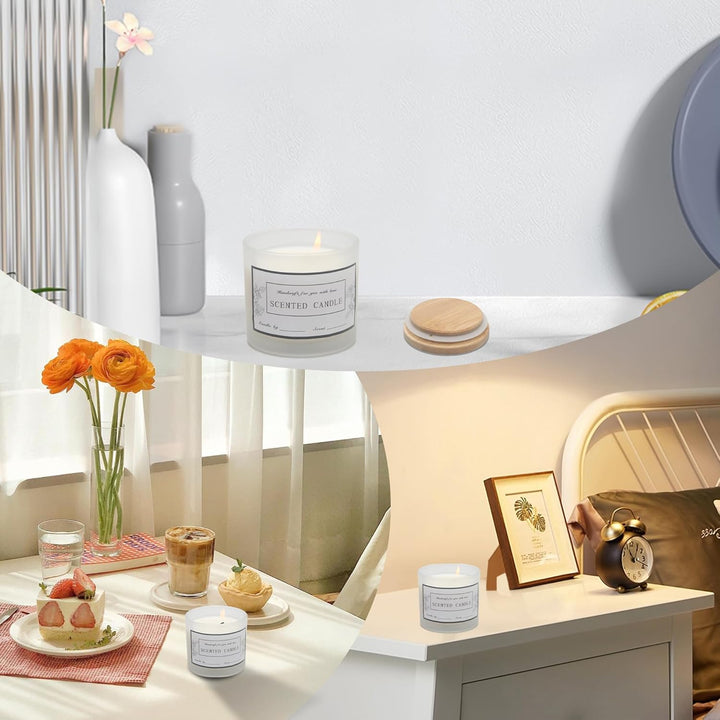MILIVIXAY 20 Stück 118 ml Milchglas-Kerzengläser mit Deckel und Kerzenherstellungs-Kits – Grosspacku