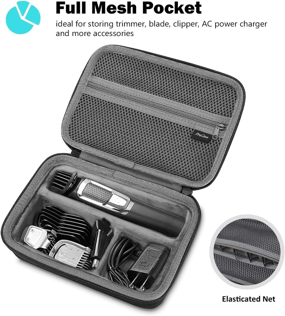 ProCase Hart Koffer Hülle Tasche für Philips Norelco Multigroom Series 3000 5000 7000 MG3750 MG5750/