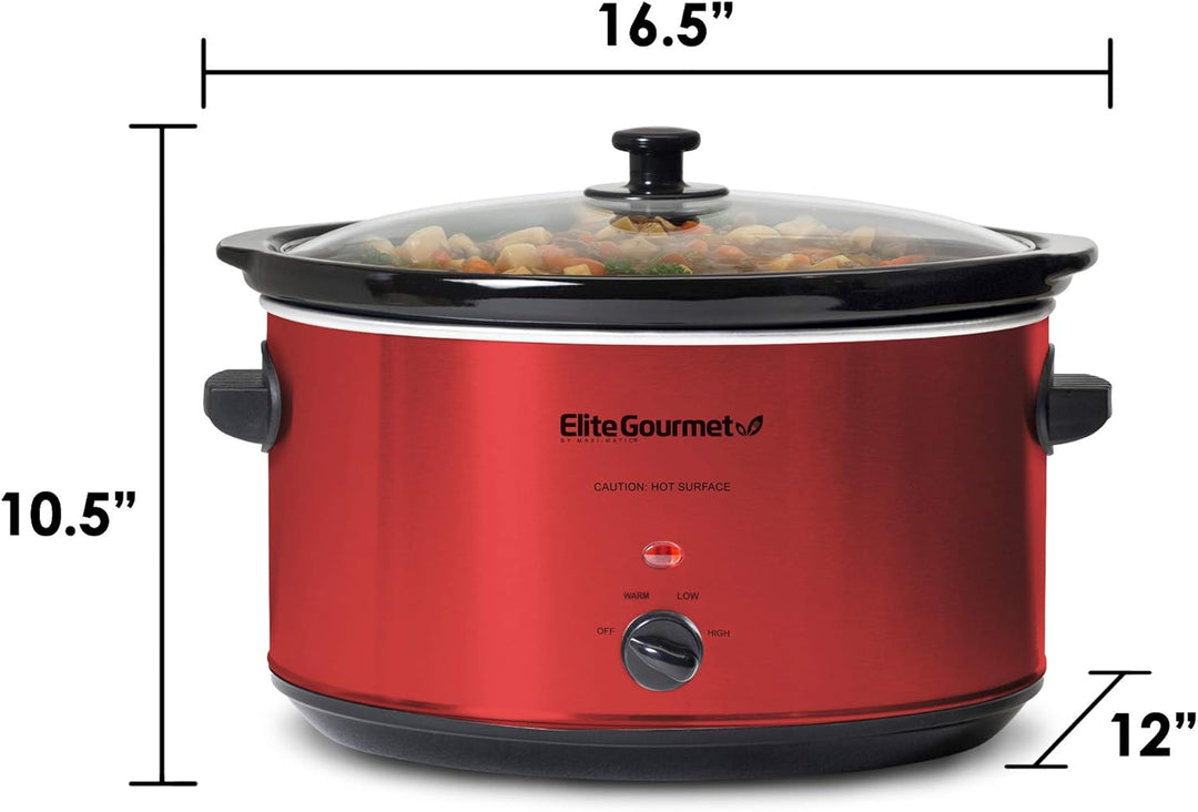 Elite Gourmet MST-900RXT Elektrischer XL-Jumbo-Schongarer aus Keramik, einstellbare Temperatur, Vors