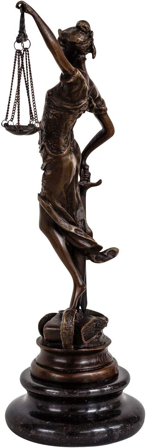 aubaho Bronzeskulptur Justitia Justizia Bronzefigur Bronze Figur Skulptur Antik-Stil