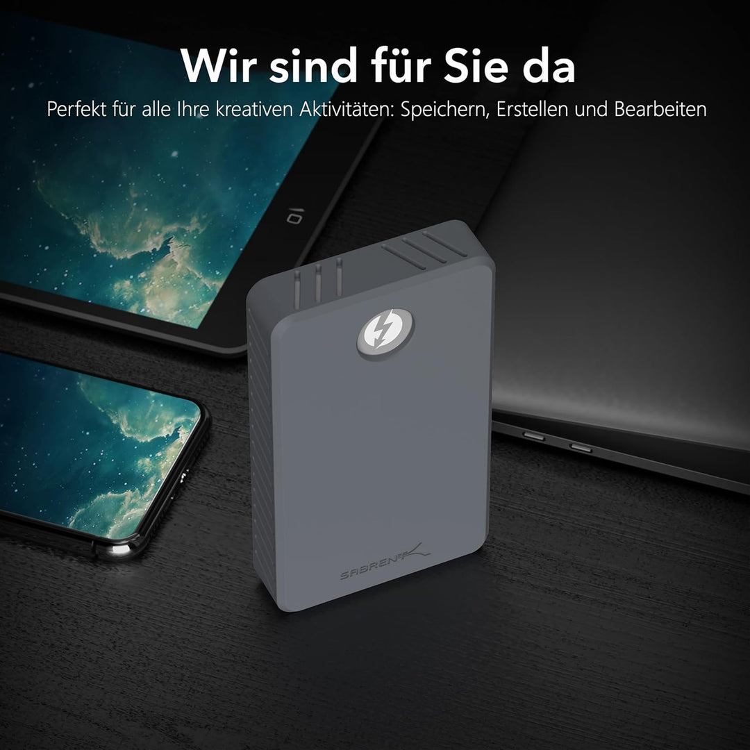 SABRENT SSD M.2 Gehäuse Dual Bay, 1500Mbps Thunderbolt 3 Docking Station USB C fur Aluminium Externe