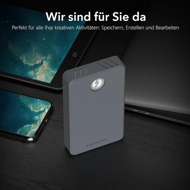 SABRENT SSD M.2 Gehäuse Dual Bay, 1500Mbps Thunderbolt 3 Docking Station USB C fur Aluminium Externe