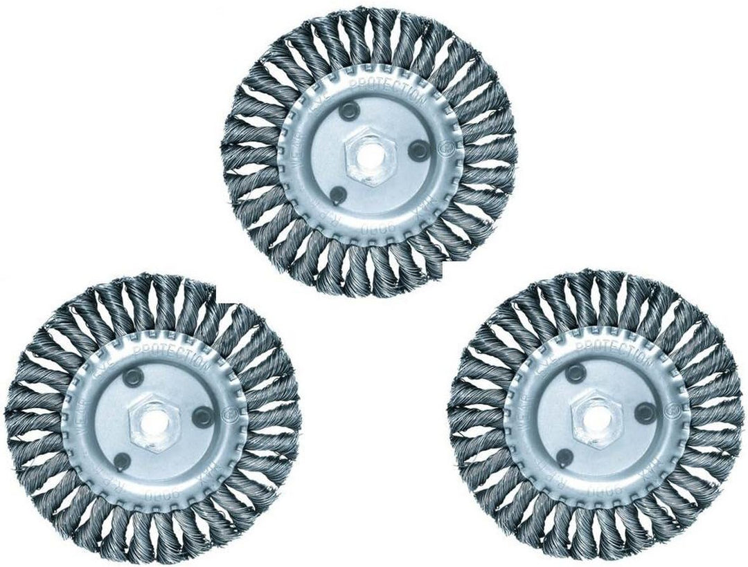 Proteco-Werkzeug® Set 3 St Rundbürste Drahtbürste Scheibenbürste gezopft 125 mm Stahldraht 0,50 mm G
