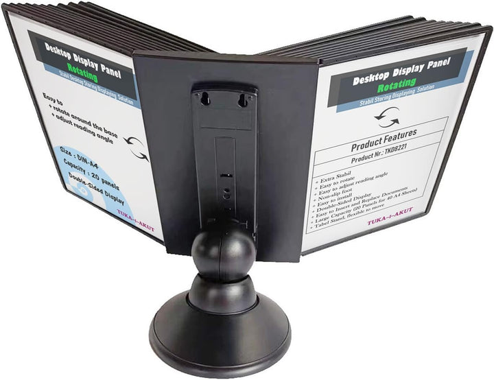 TUKA-i-AKUT 20 Sichttafeln Tisch-Sichttafel Aufsteller 360° Drehbar und Neigungswinkel Verstellbar,