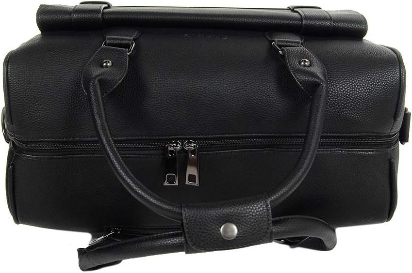 Bowatex Luxus Damen Schulter Gurt Aktentasche Laptop Trolley auf Rollen Schwarz