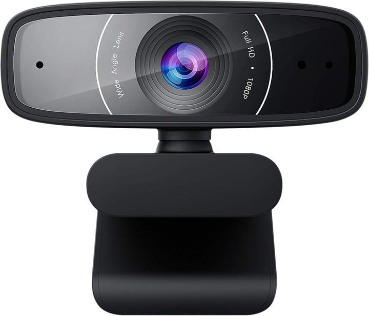 ASUS Webcam C3 Full HD USB-Kamera (1080p-Auflösung, 30 FPS, Beamforming-Mikrofon, 360° Drehmechanism