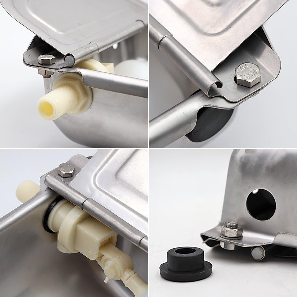 MUALROUS Automatische Hund Wasserschale Viehwasserschalen Edelstahl-Tiertrinker mit 2Pcs einstellbar