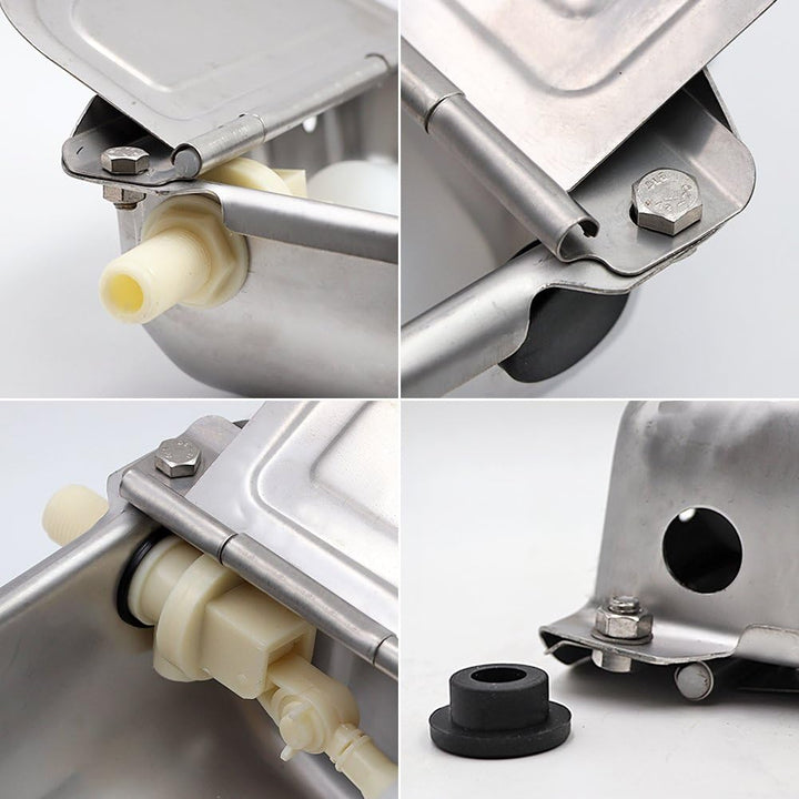 MUALROUS Automatische Hund Wasserschale Viehwasserschalen Edelstahl-Tiertrinker mit 2Pcs einstellbar