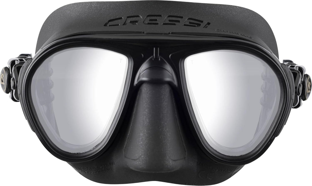 Cressi Calibro Tauchmaske Schwarz/Spiegellinsen HD, Schwarz/Spiegellinsen HD