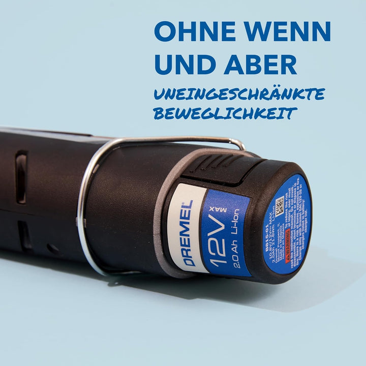 Dremel 8240 Akku-Rotationswerkzeug, 12V 3Ah Lithium-Ionen-Akku, Multifunktionswerkzeug Set mit 5 Auf