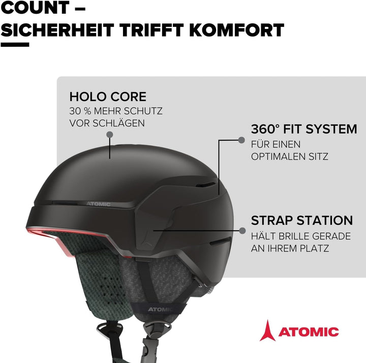 ATOMIC Count Skihelm - Helm für max. Sicherheit - Skihelme mit bequemem 360° Fit System - Snowboardh